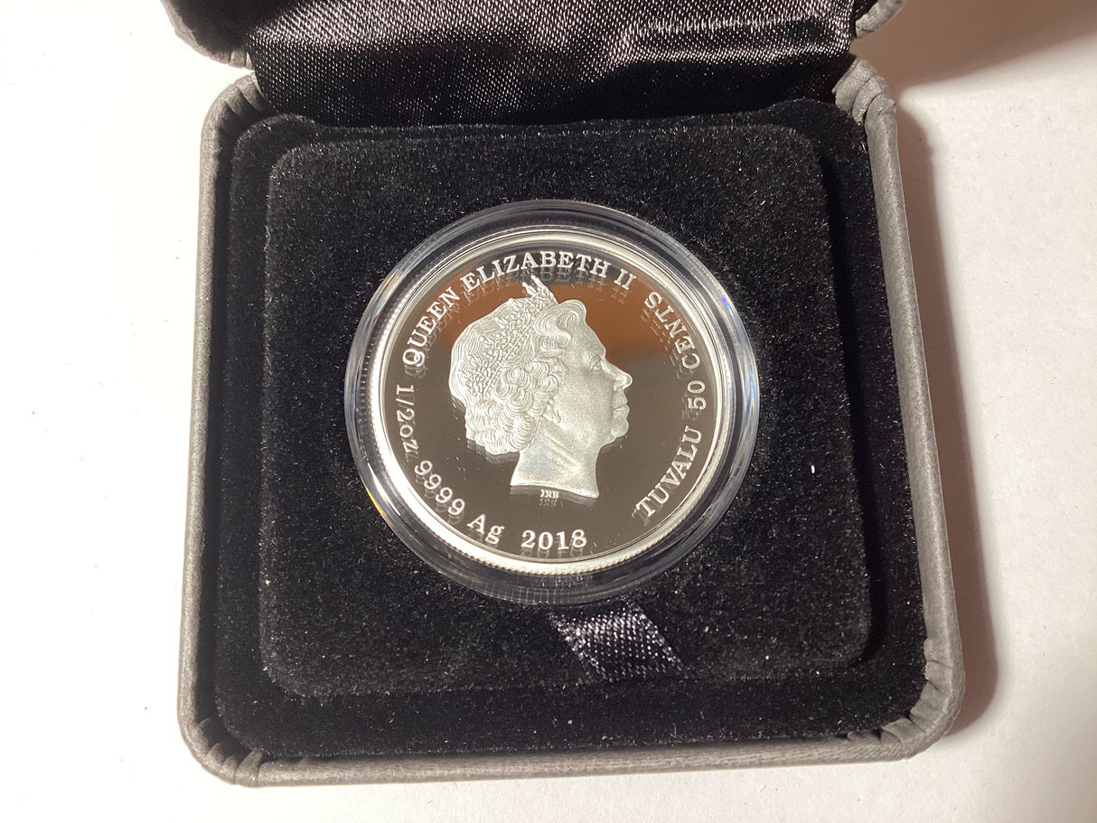2018 50c 1/2oz Coloured Silver Proof Coin. Puppies Series. Beagle.