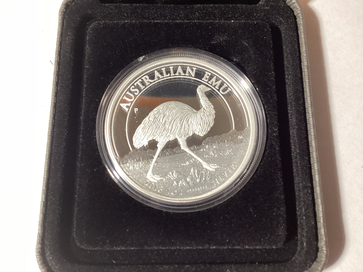2018 $1 1oz Silver Proof Coin. Australian Emu.