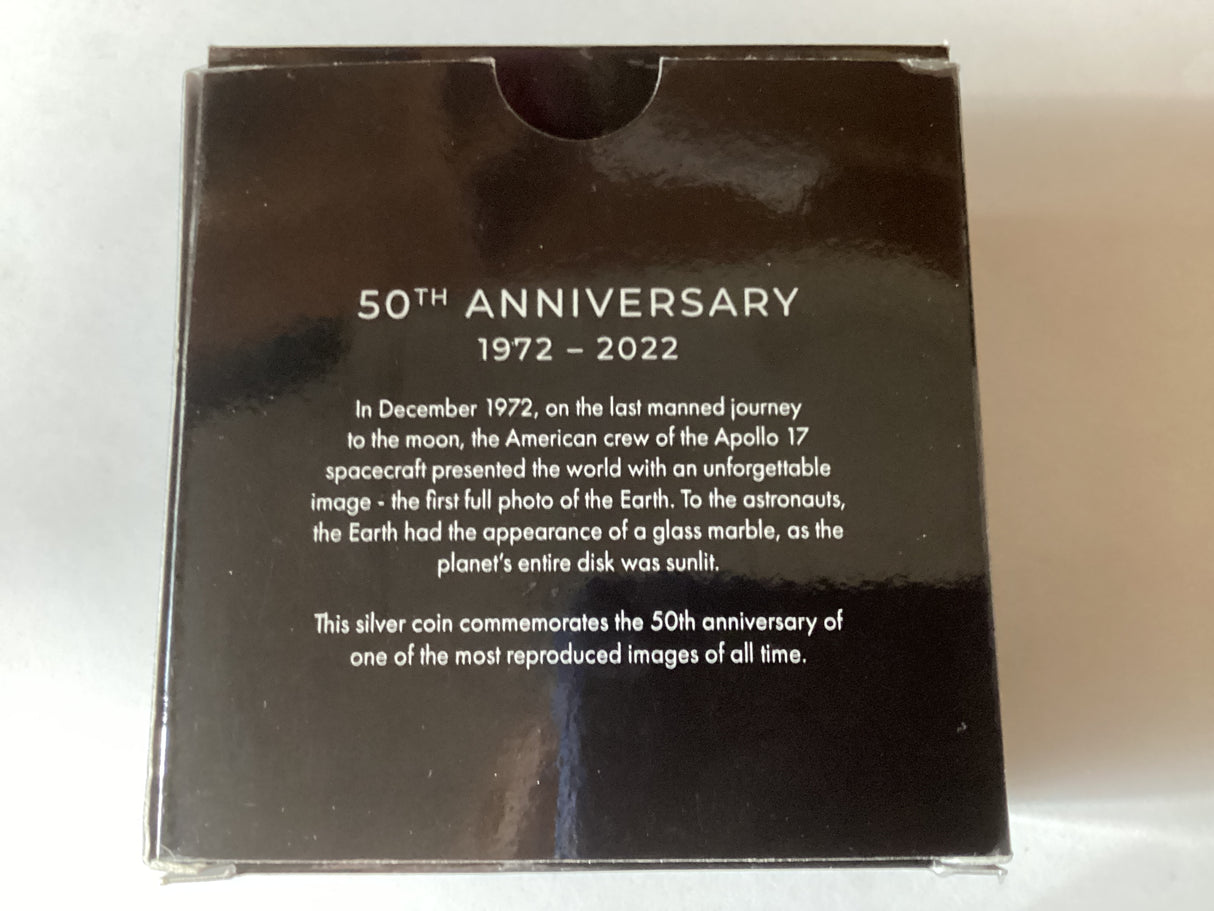 2022 $1 1oz Silver Coloured Proof Coin. Earth Blue Marble.