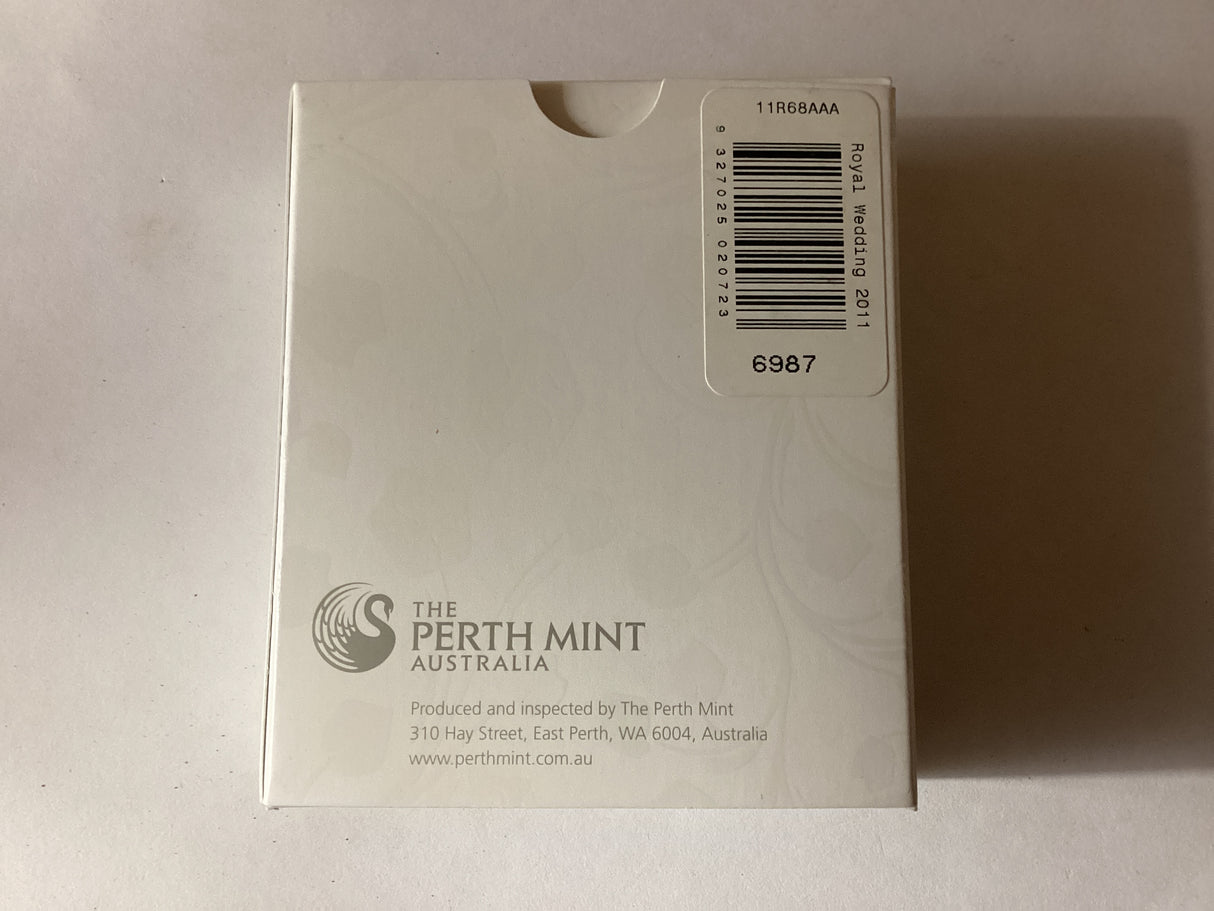 2011 $1 1oz Coloured Silver Proof Coin. Royal Wedding. H.R.H. Prince William and Miss Catherine Middleton.