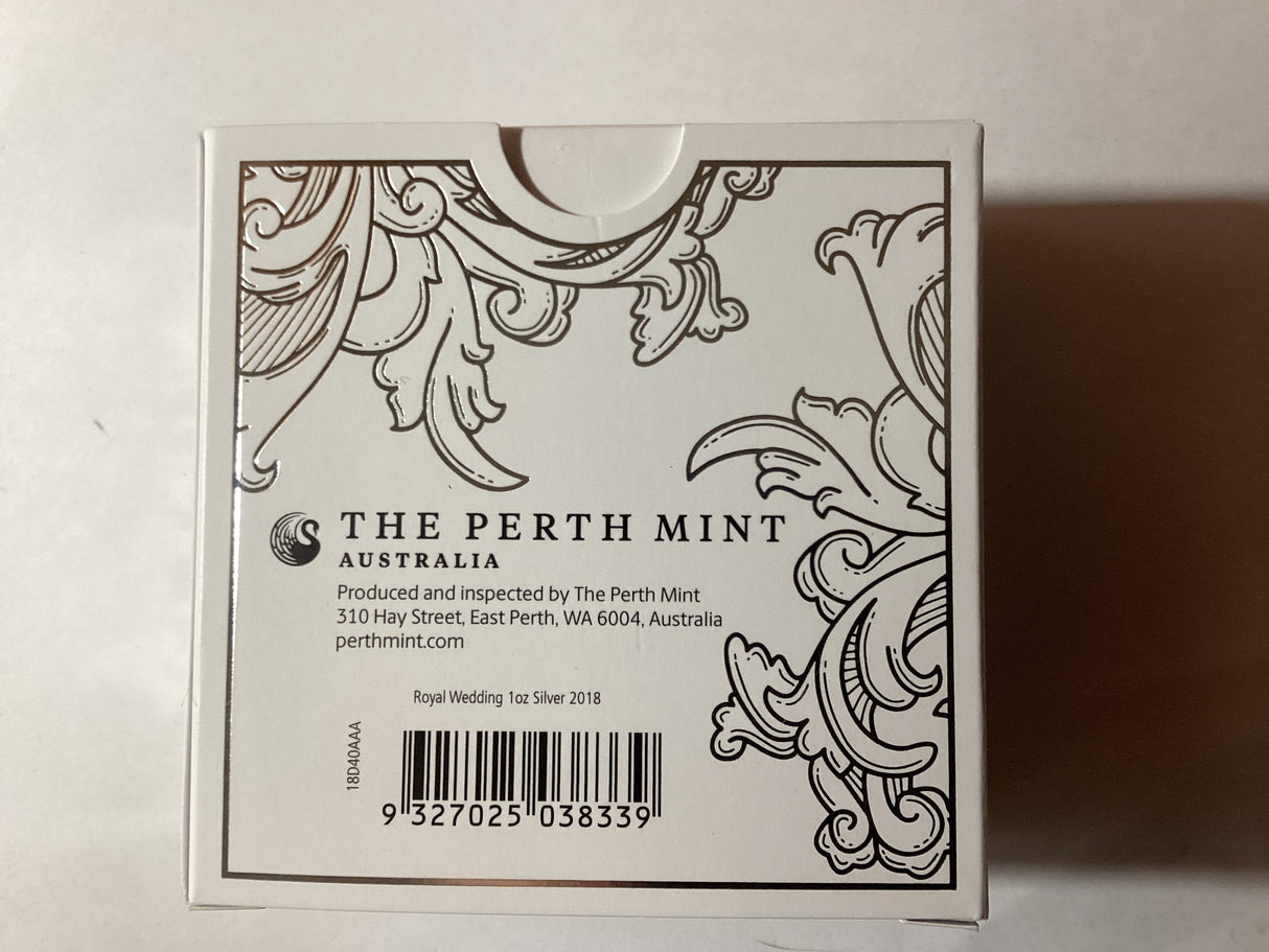 2018 $1 1oz Silver Coloured Proof Coin. Royal Wedding. H.R.H. Prince Harry and Ms Meghan Markle.