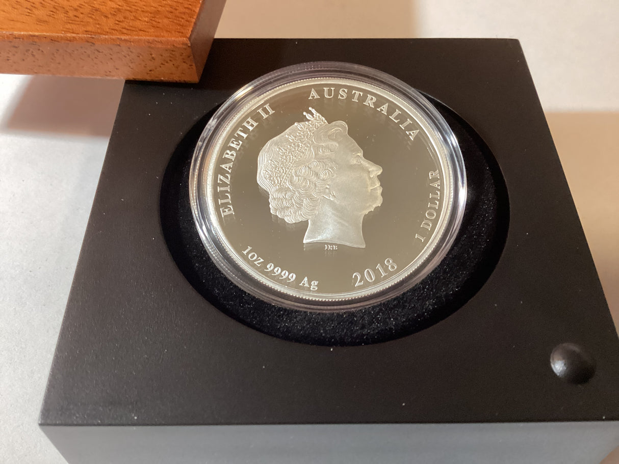 2018 $1 1oz Silver Coloured Proof Coin. Royal Wedding. H.R.H. Prince Harry and Ms Meghan Markle.
