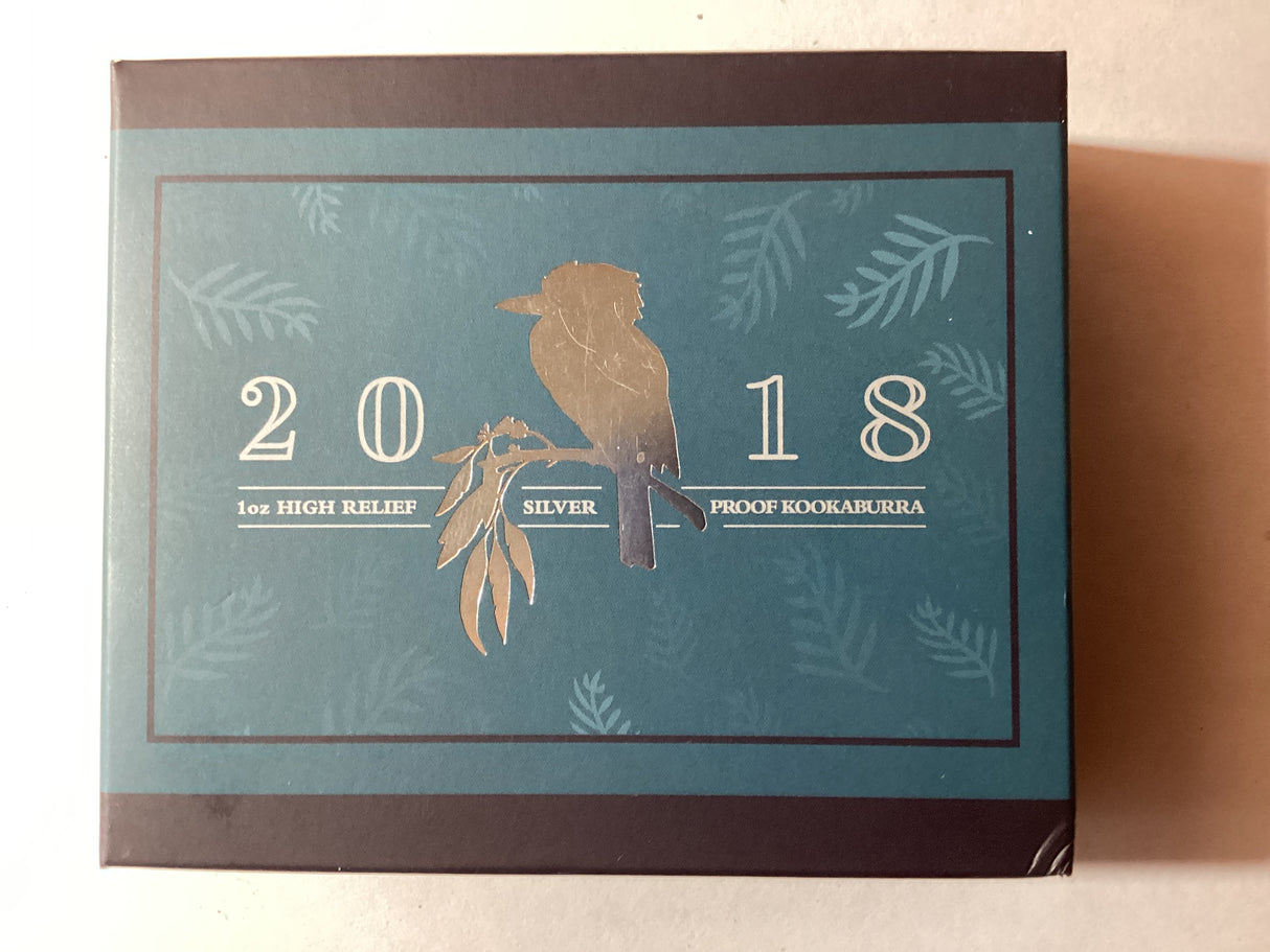 2018 $1 1oz Silver High Relief Proof Coin. Australian Kookaburra.