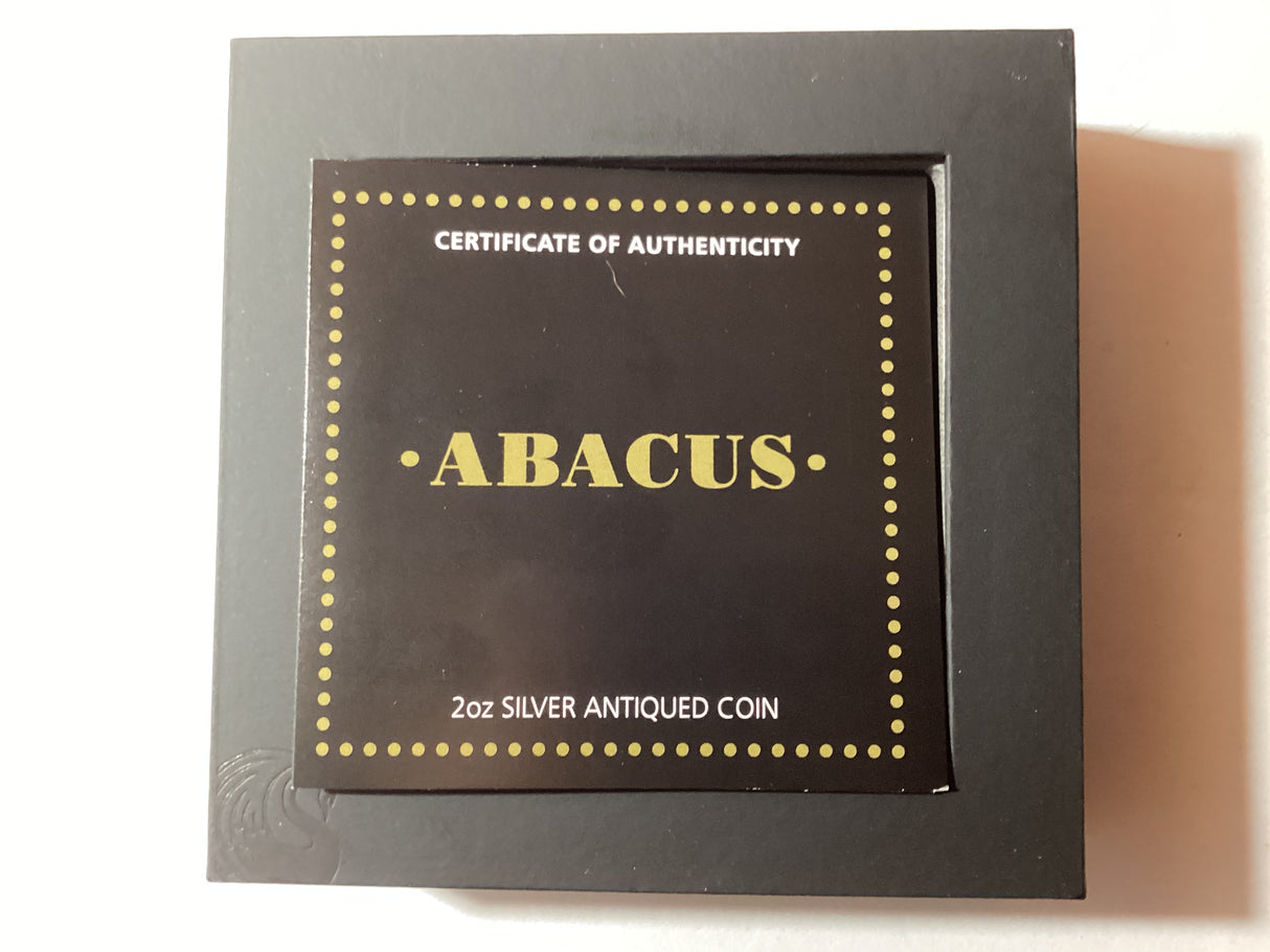 2019 $2 2oz Silver Antiqued Coin. Abacus.