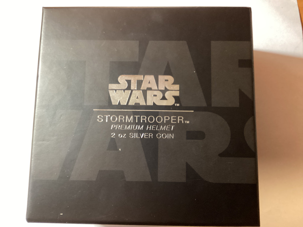 2020 $5 2oz Silver Coin. Star Wars. Helmet Collection. Storm Trooper.