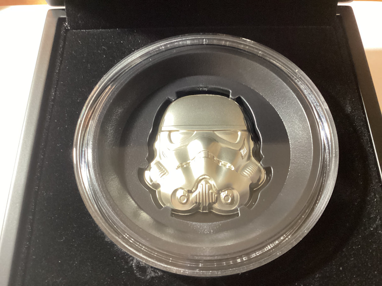 2020 $5 2oz Silver Coin. Star Wars. Helmet Collection. Storm Trooper.