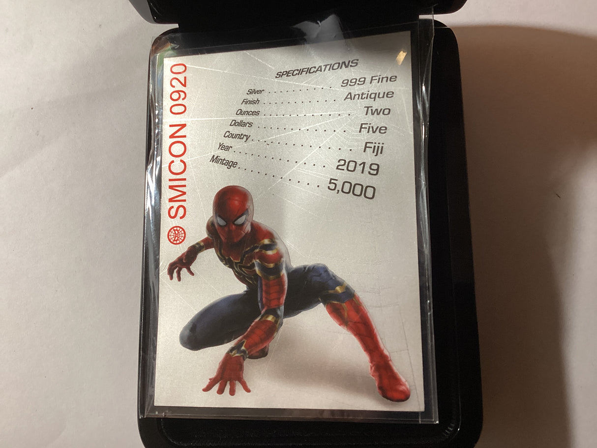 2019 $5 2oz Silver Collectible Coin. Marvel. Avengers. Infinity War. Spider-Man.