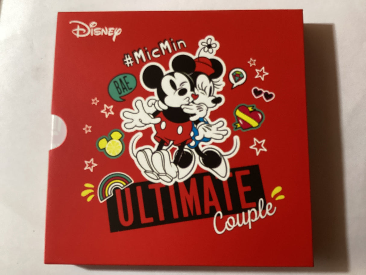 2021 $2 1oz Silver Coloured Heart-Shaped Coin. Disney. MicMin Ultimate Couple. New Zealand Mint.