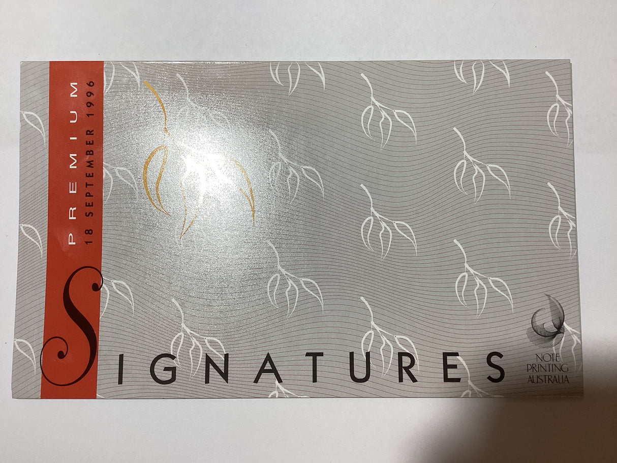 1996 2 x $5 Banknotes. Signatures Premium Edition. Red Serials. MacFarlane/Evans combination. NPA