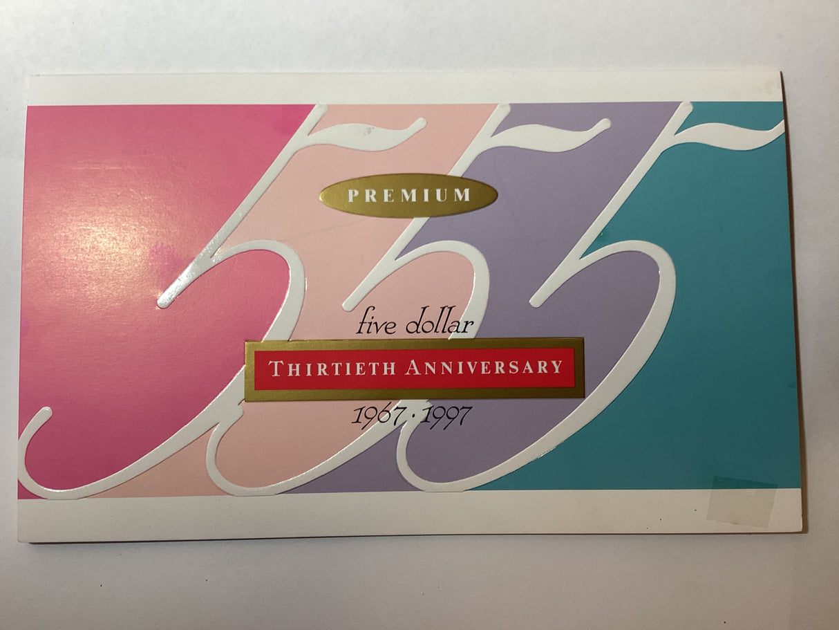 1997 3 x $5 Banknotes. Thirtieth Anniversary of the $5 Note. Premium Edition. NPA