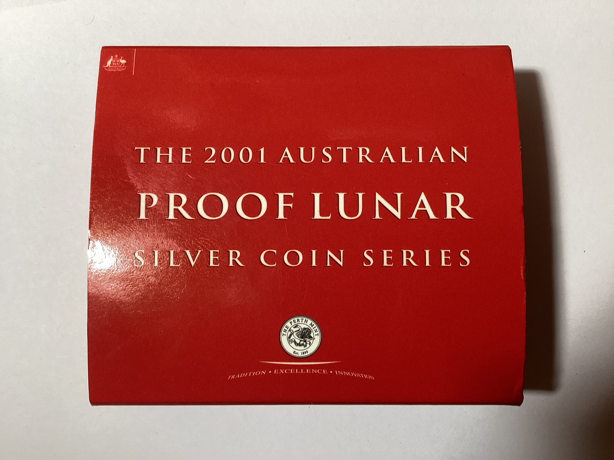 2001 Australian Lunar 1 oz Silver Proof Coin. Year of the Snake.