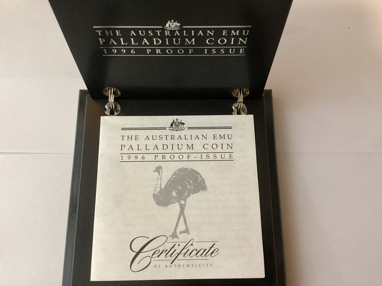 1996 $40 1oz Palladium Proof Coin. The Australian Emu.