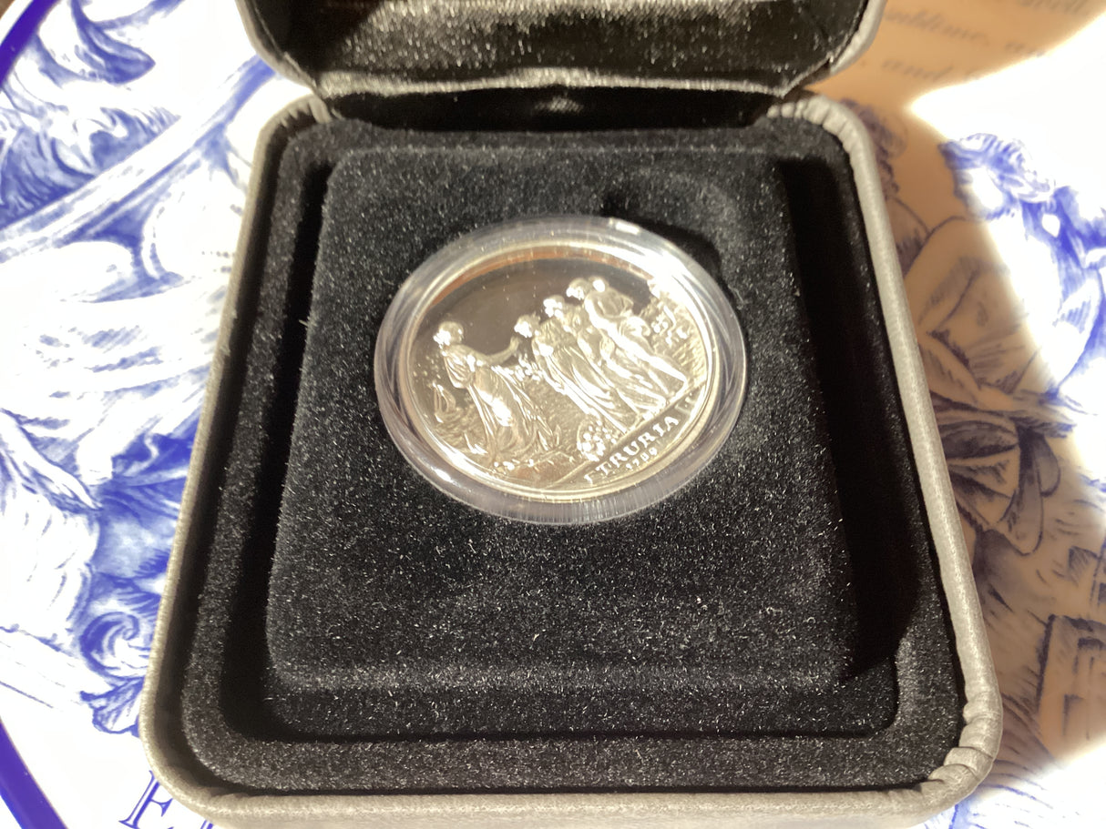 2010 $1 1oz Silver Proof Medallion and Wedgewood Plate Set. Sydney Cove.