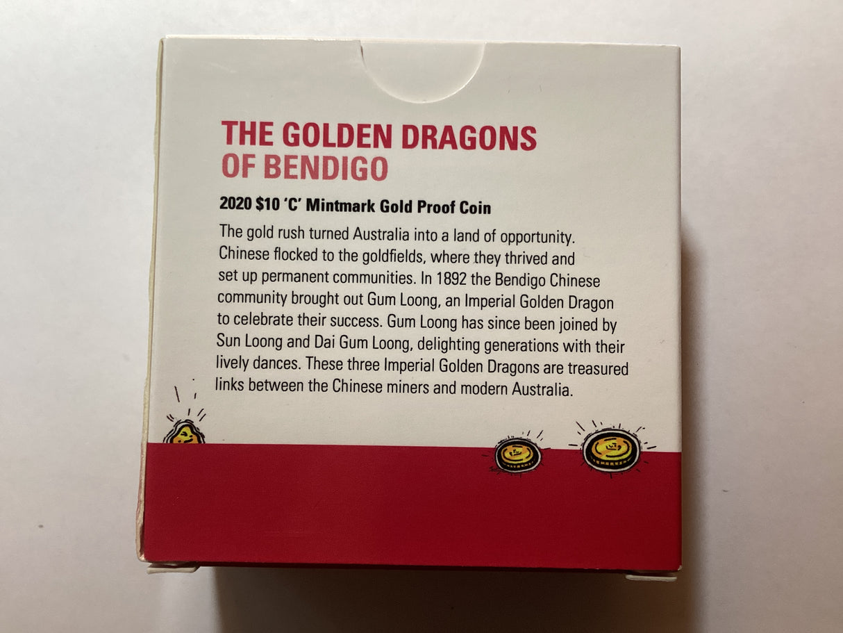 2022 $10 ‘C’ Mintmark. Eureka. Australia’s Gold Rush. 1/10 Ounce Gold Proof Coin.