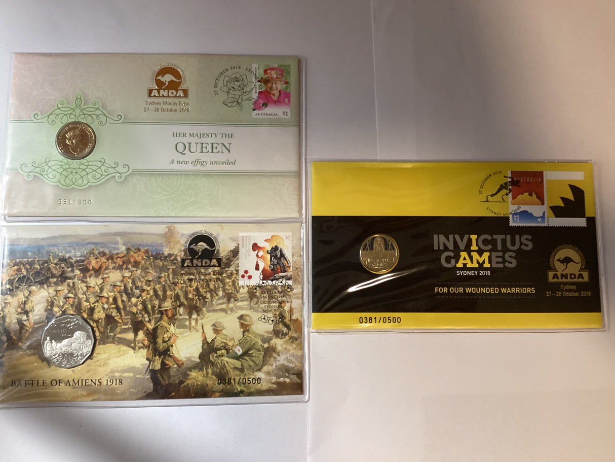 2018 Matching PNC trio. Sydney ANDA. New Effigy/Amiens/Invictus Games.