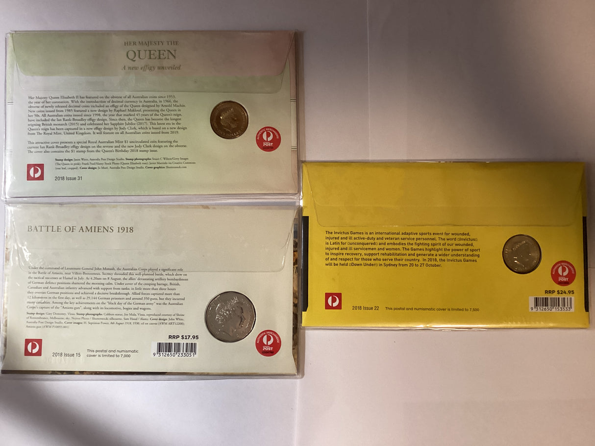 2018 Matching PNC trio. Sydney ANDA. New Effigy/Amiens/Invictus Games.