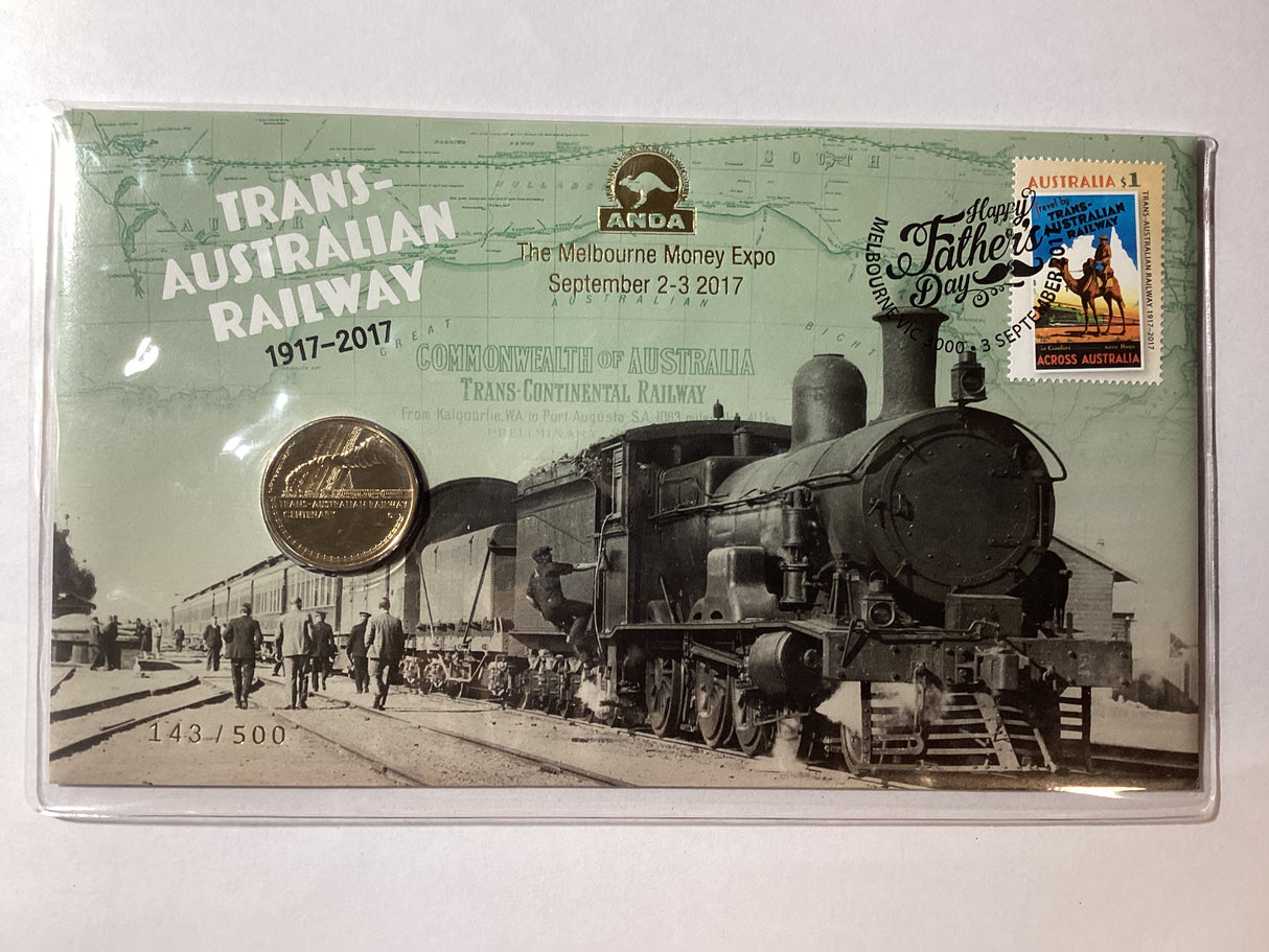 2017 $1 PNC. ANDA Melbourne. Trans-Australian Railway 100 Years. 500 made.
