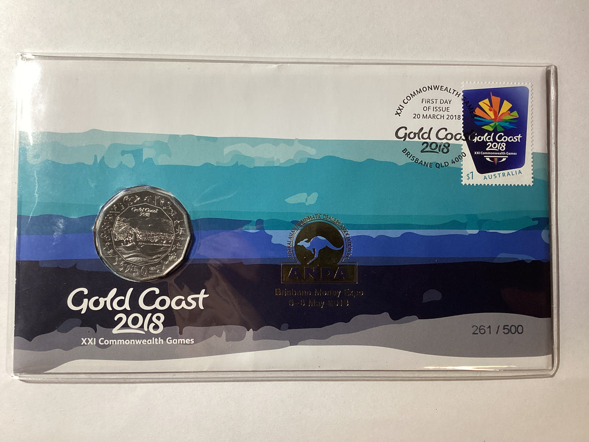 2018 50c PNC. ANDA Brisbane. Gold Coast 2018 XXI Commonwealth Games. 500 made.