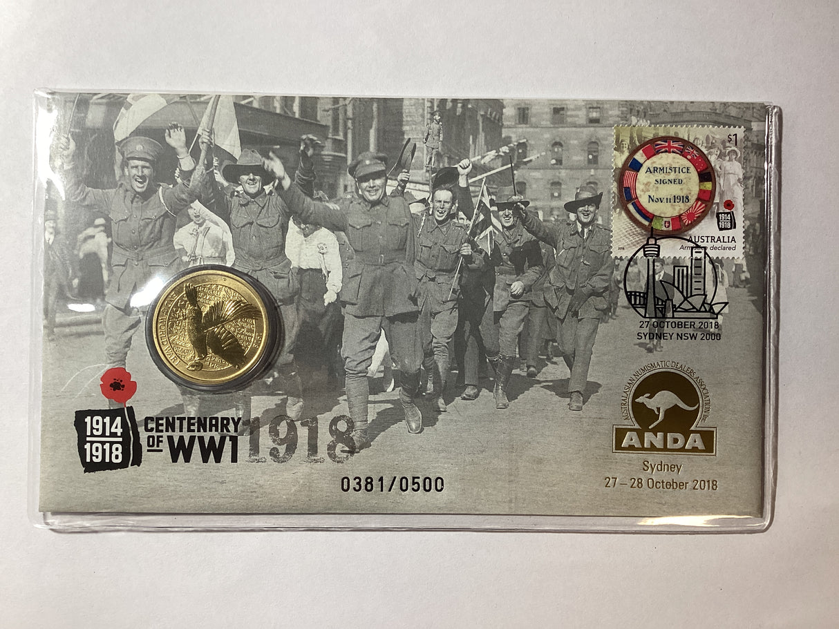 2018 $1 PNC. ANDA Sydney. Centenary of End of WW1. Armistice. 500 made.