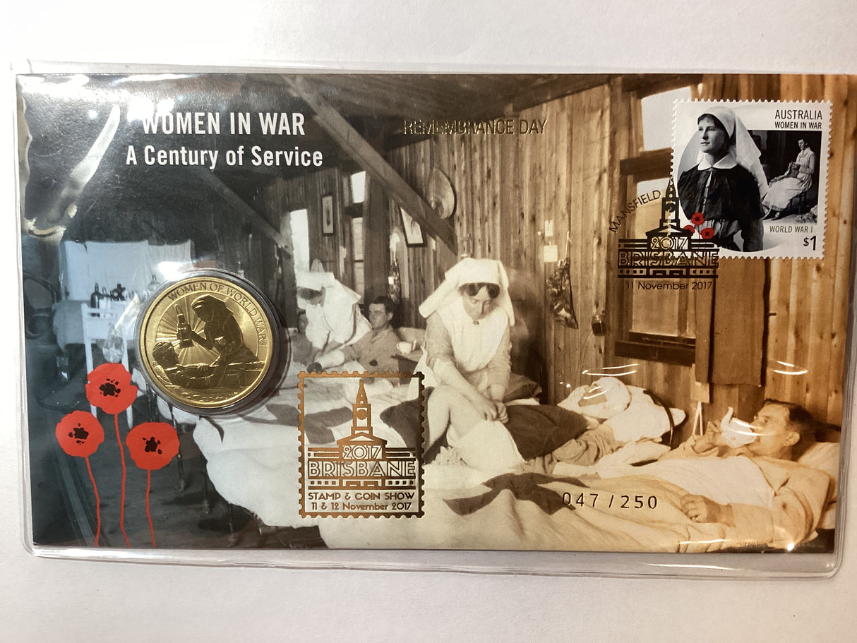 2017 $1 PNC. Brisbane Coin and Stamp Show. Women in War. Century of Service. 250 Made.