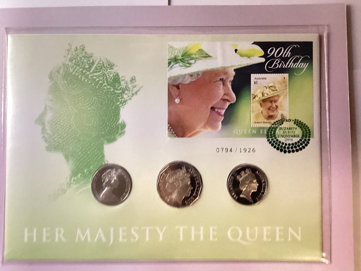 2019 Trio PNC. Her Majesty The Queen. 90th Birthday. Impressions. 1926 made.