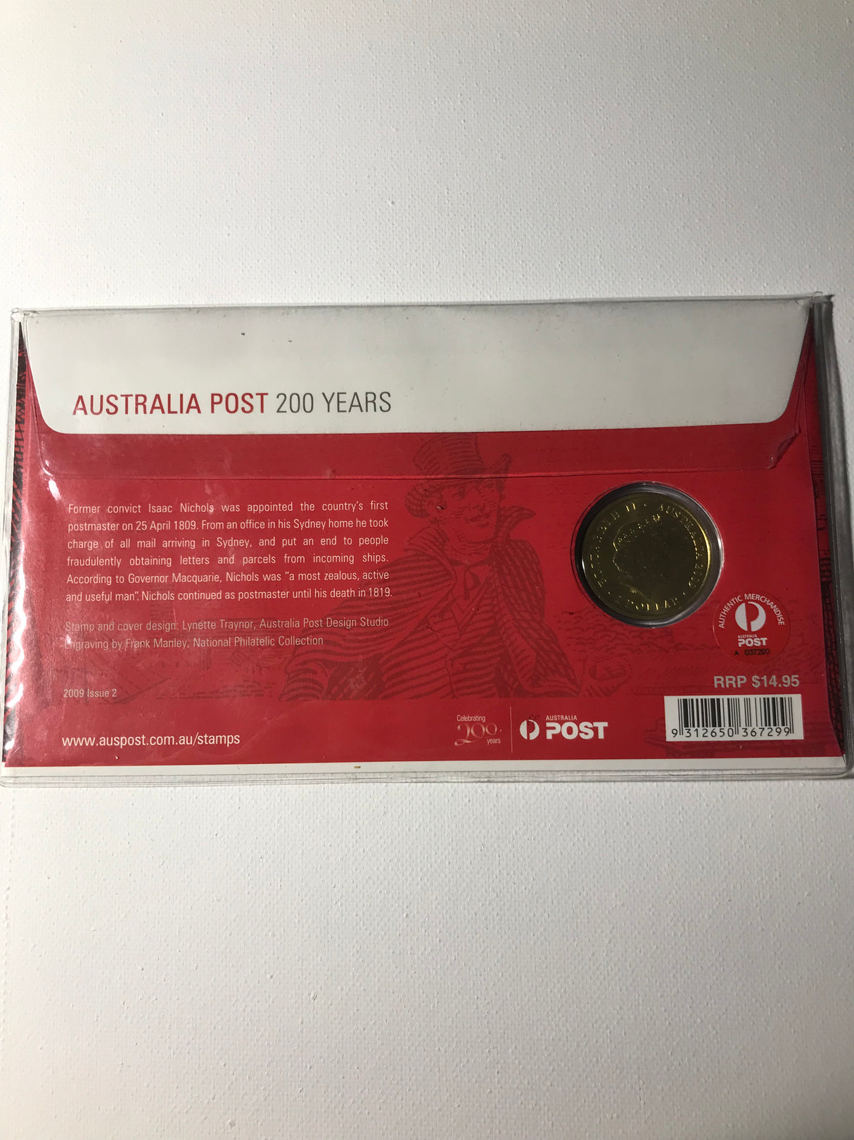 2009 $1 PNC Australia Post 200 Years - RED