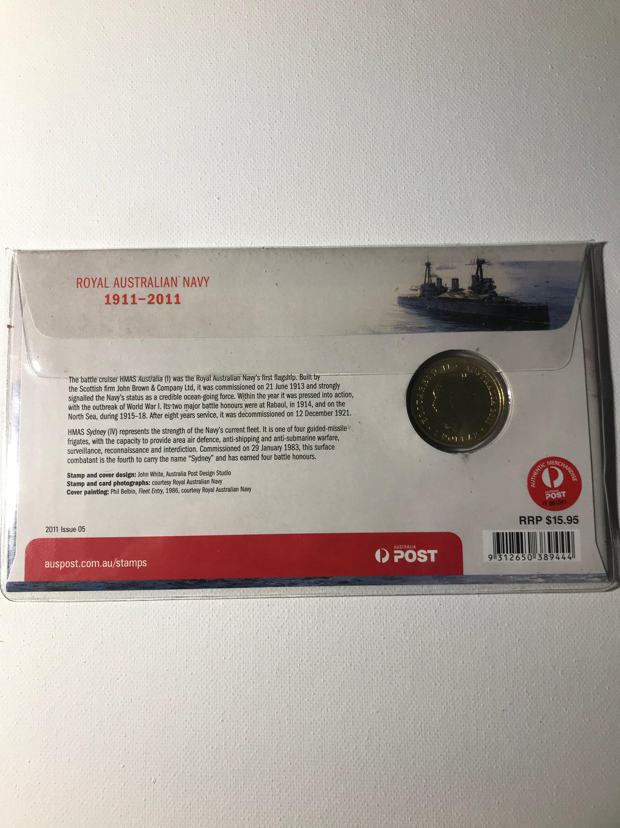 2011 PNC $1 Royal Australian Navy 1911-2011