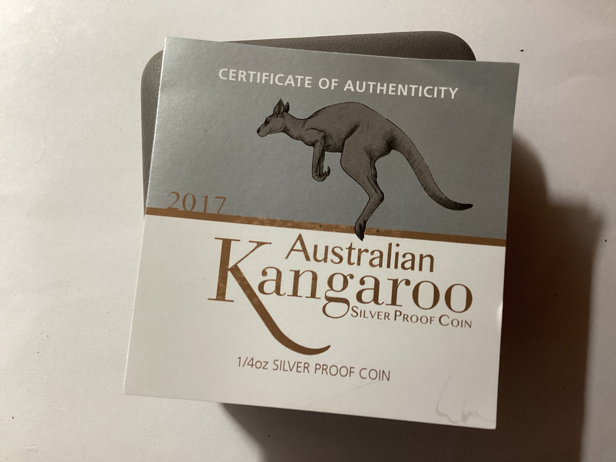 2017 25c 1/4 Ounce Silver Proof Coin. Australian Kangaroo.