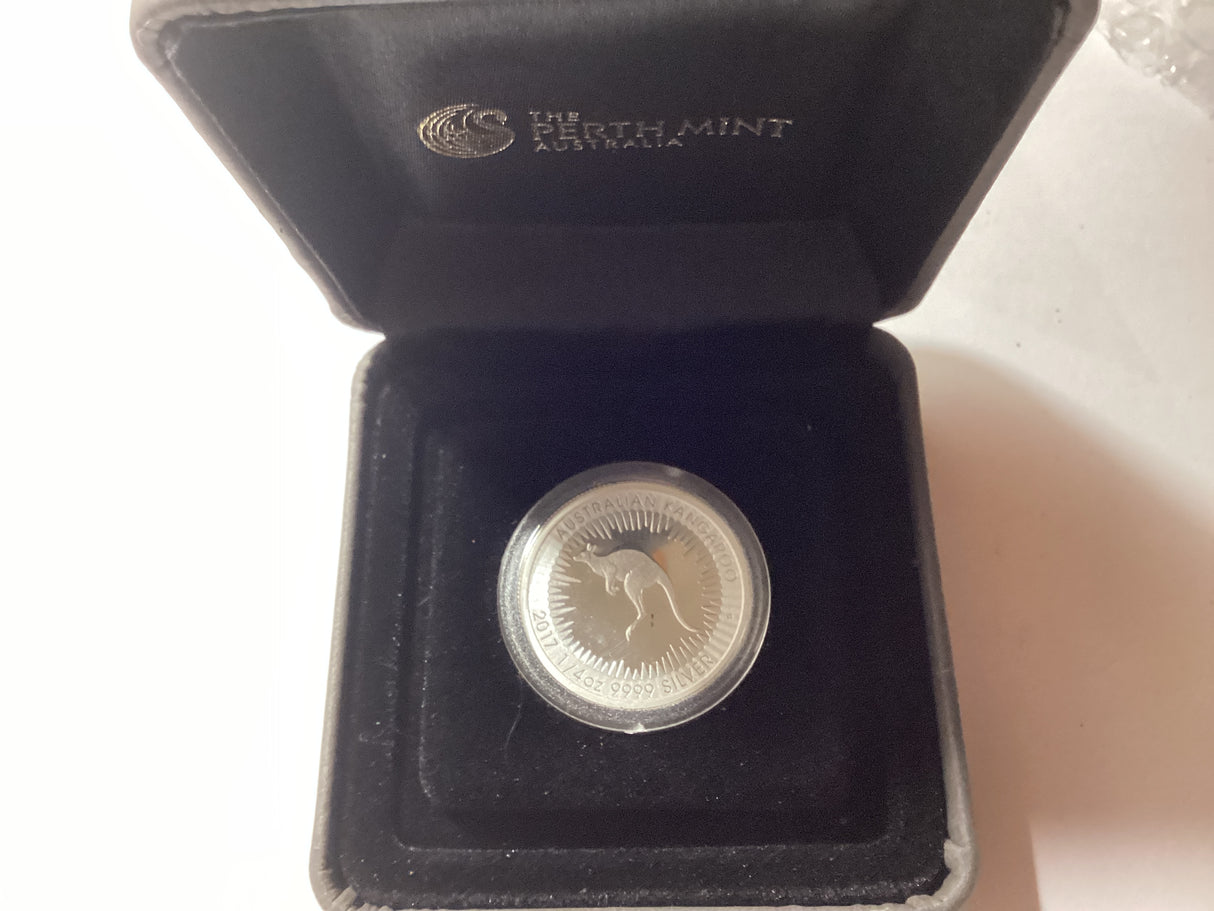2017 25c 1/4 Ounce Silver Proof Coin. Australian Kangaroo.