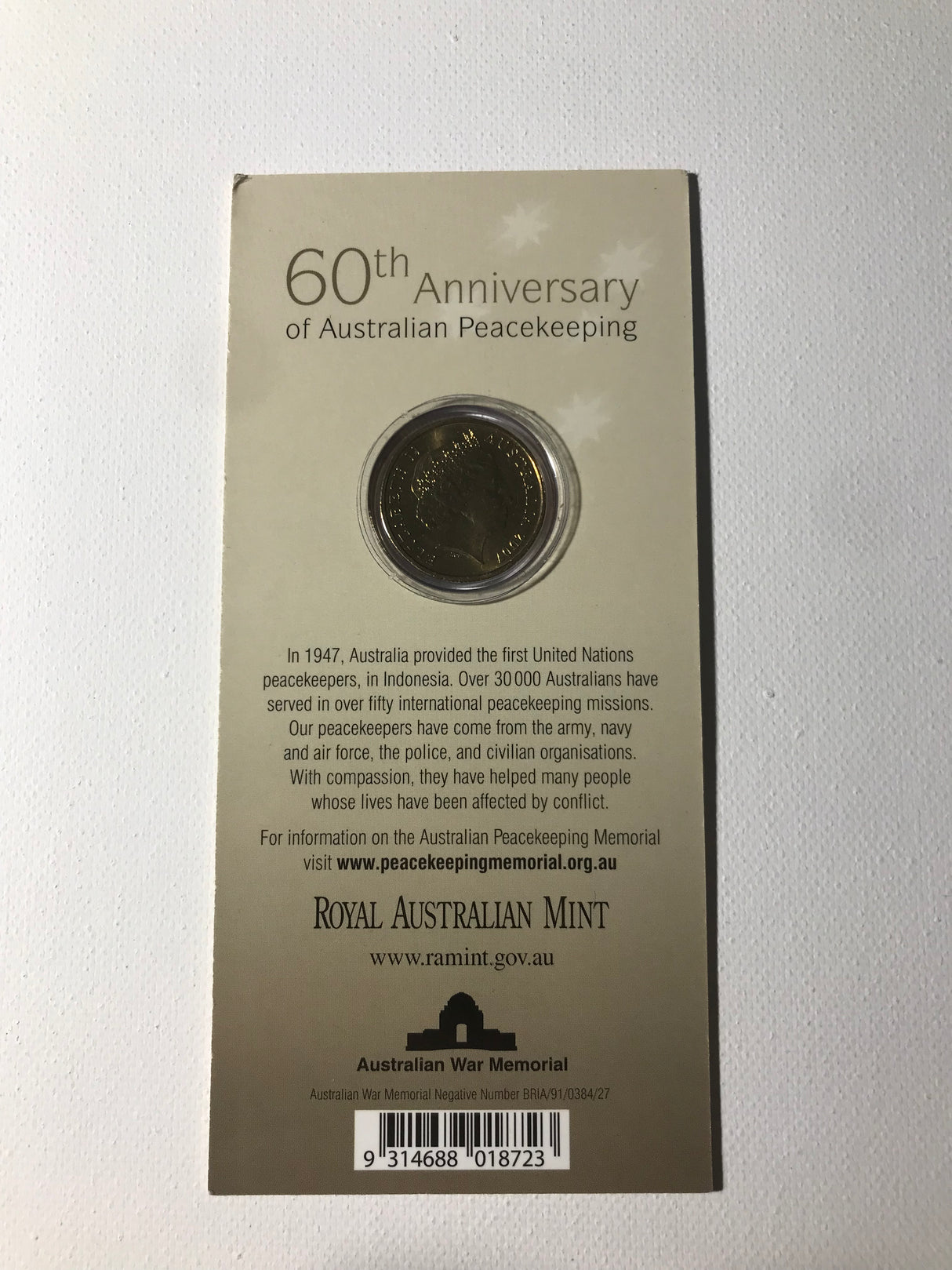 2007 $1 60th Anniversary of Peacekeeping