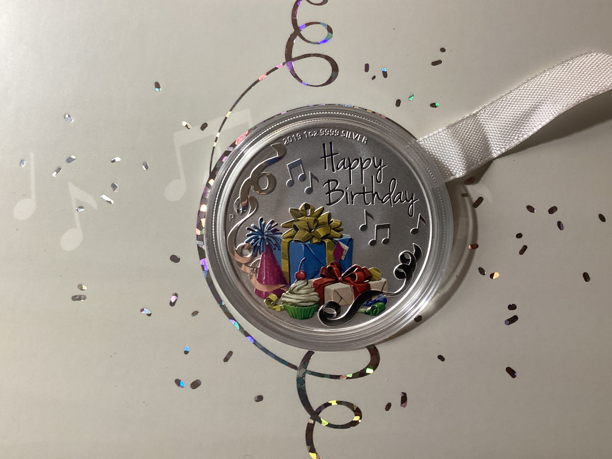 2019 $1 1oz Silver Proof Coin. Happy Birthday.
