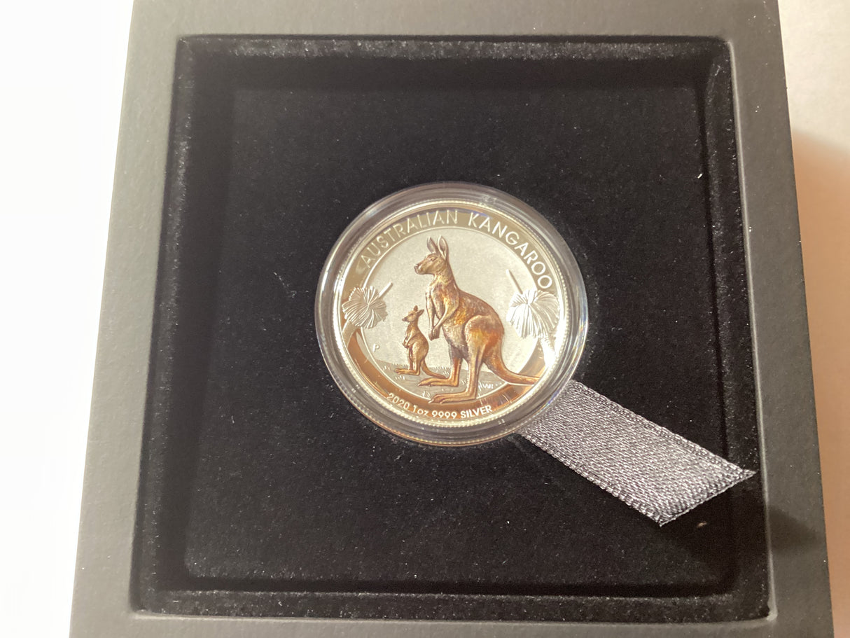 2020 $1 1oz Silver Coloured High Relief Coin. Australian Kangaroo.