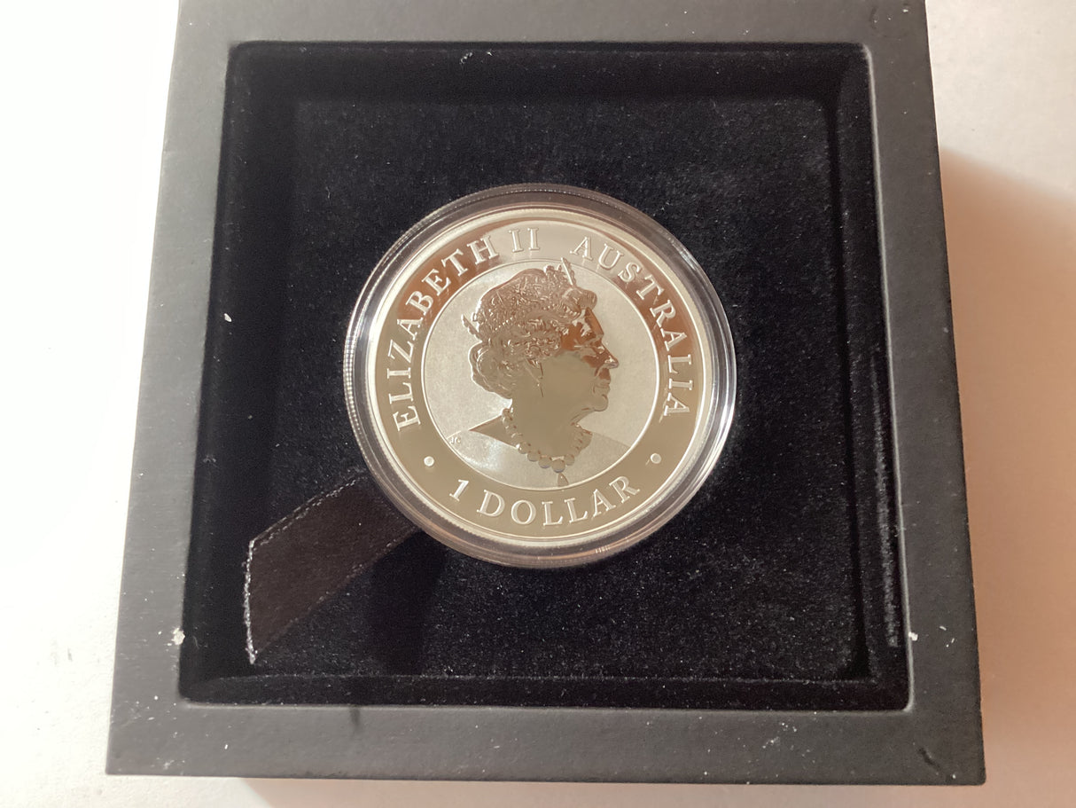2021 $1 1oz Silver Coloured Proof Coin. Australian Emu. ANDA Melbourne.