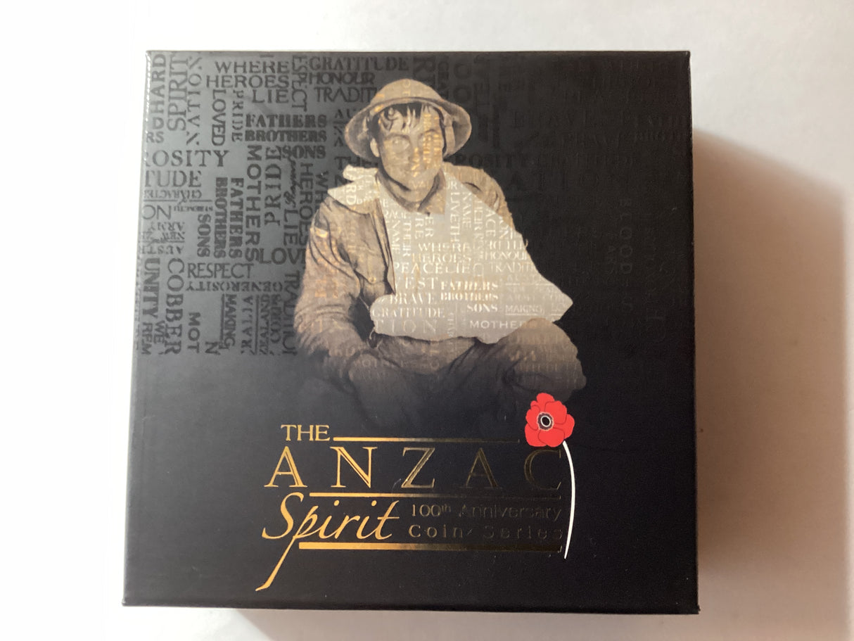 2017 $1 1oz Silver Coloured Proof Coin. Anzac Spirit. Ypres.