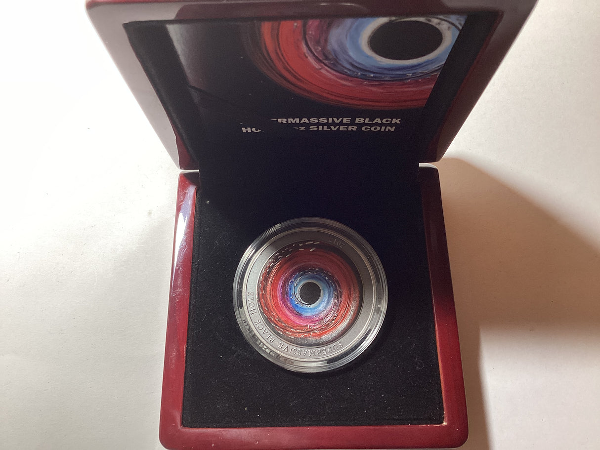 2017 $2 1oz Silver Proof Coloured Coin. Supermassive Blackhole.
