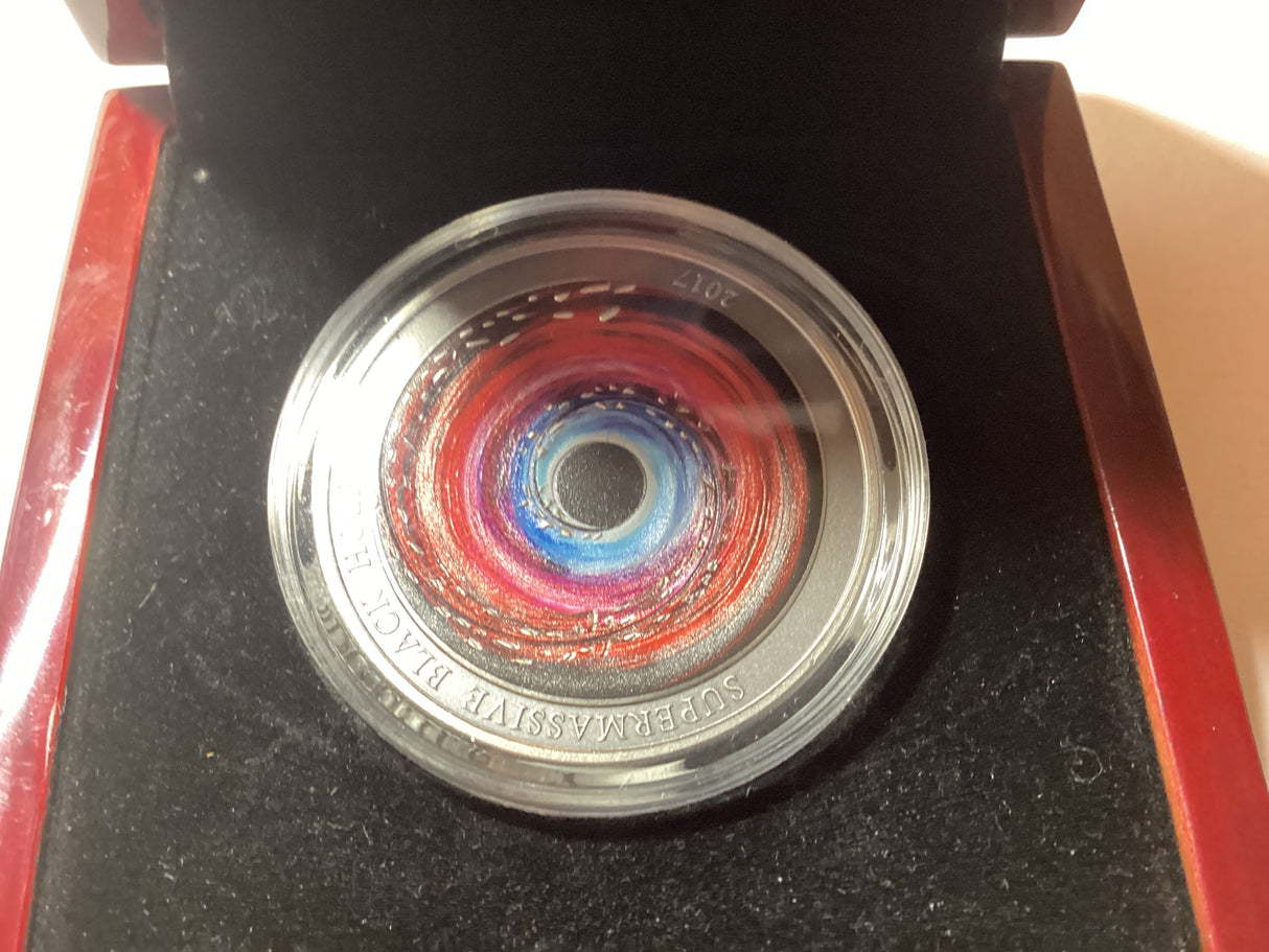 2017 $2 1oz Silver Proof Coloured Coin. Supermassive Blackhole.