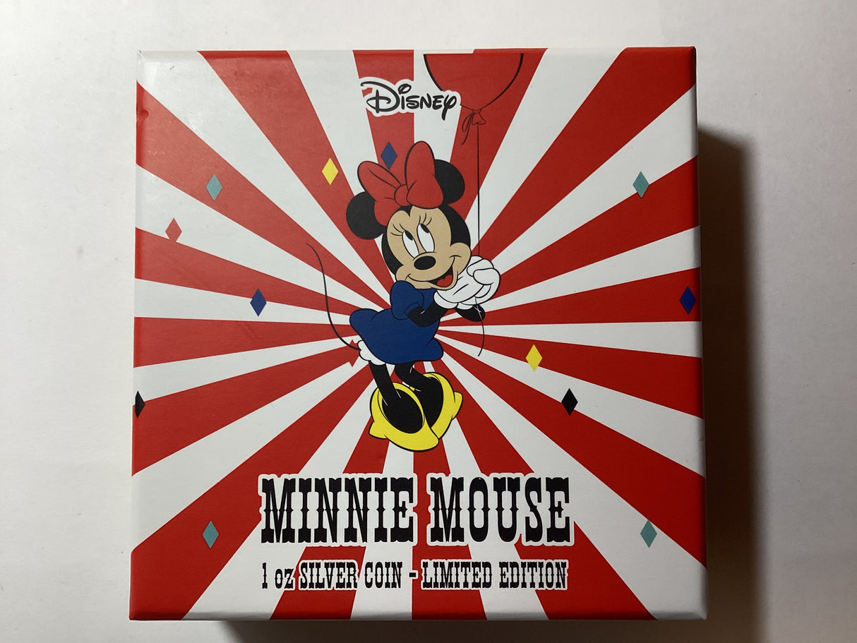 2019 $2 1oz Silver Proof Coloured Coin. New Zealand Mint. Minnie Mouse.
