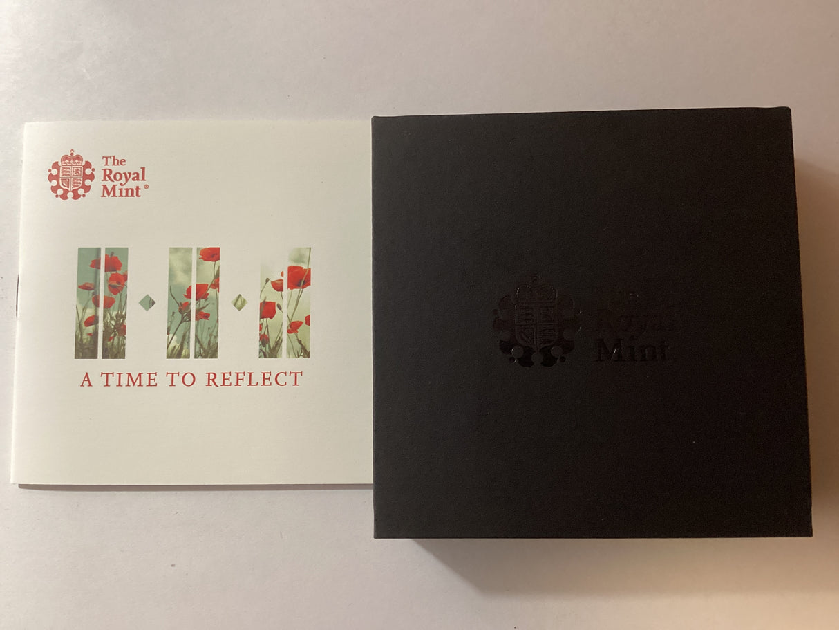 2018 5 Pounds Silver Proof Coin. The Royal Mint. A Time to Reflect. Remembrance Day.