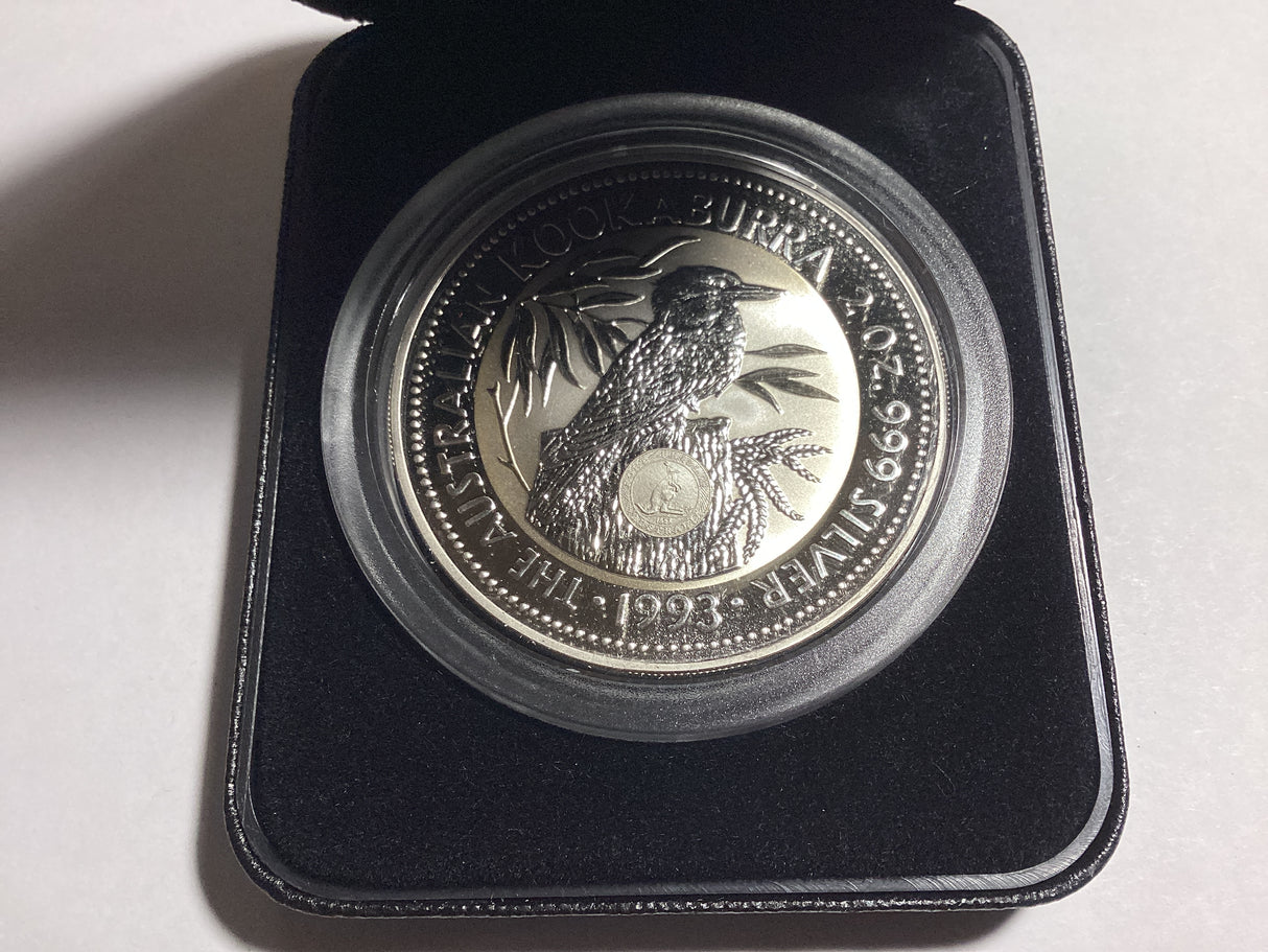 1993 $2 2oz Silver Special Kookaburra. NAA Coin Fair Melbourne. Port Phillip Kangaroo Privy Mark. 1000 made.