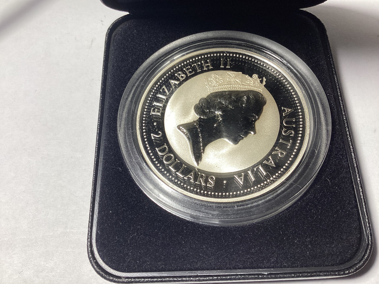 1995 $2 2oz Silver Special Kookaburra. NAA Coin Fair Hobart. Jubilee of Federation Privy Mark. 1500 made.