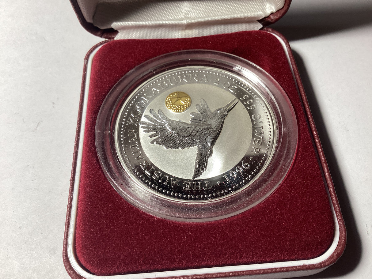 1996 $2 2oz Silver Kookaburra. Star Pagoda Privy Mark. 1500 made