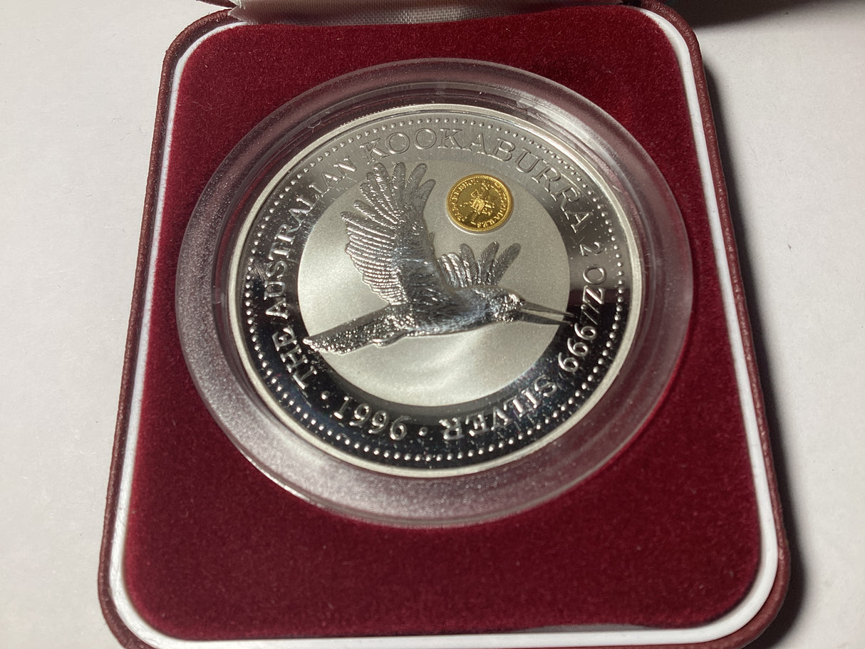 1996 $2 2oz Silver Kookaburra. Ducat Privy Mark. 1500 made
