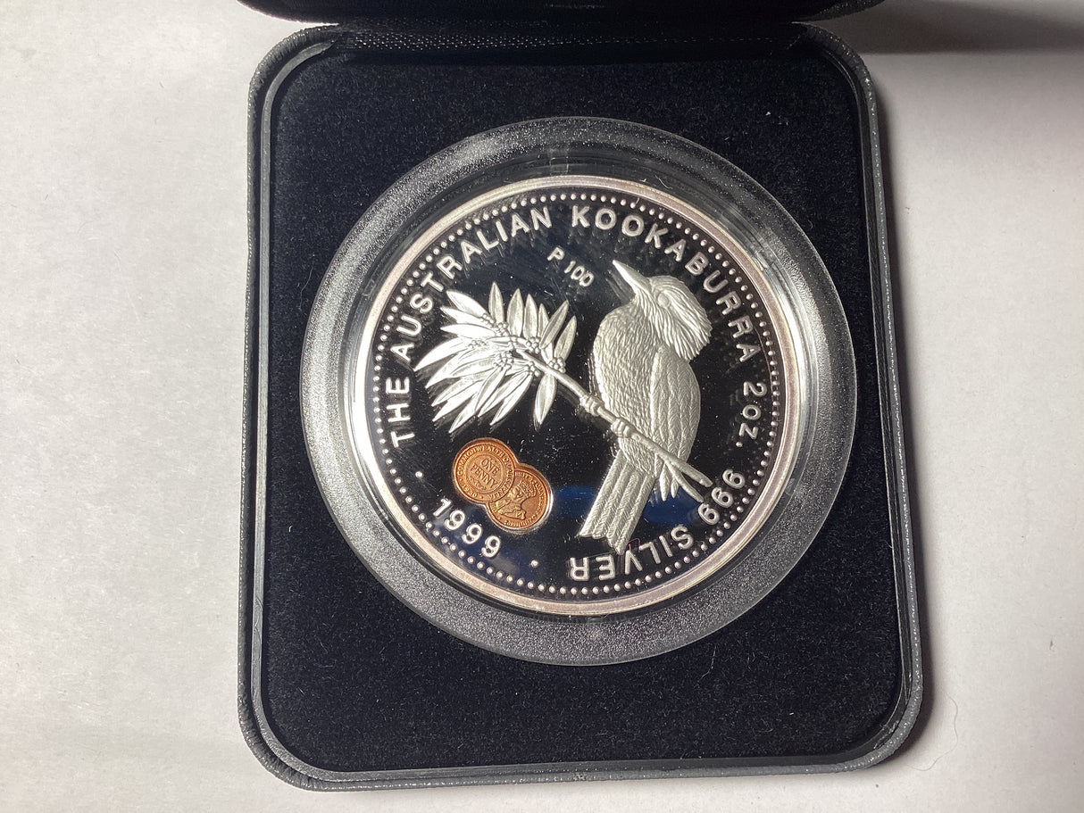 1999 $2 2oz Silver Kookaburra Glamour Coin Series. Penny Privy Mark.