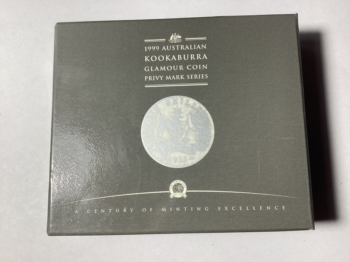 1999 $2 2oz Kookaburra Glamour Coin Series. Shilling Privy Mark.