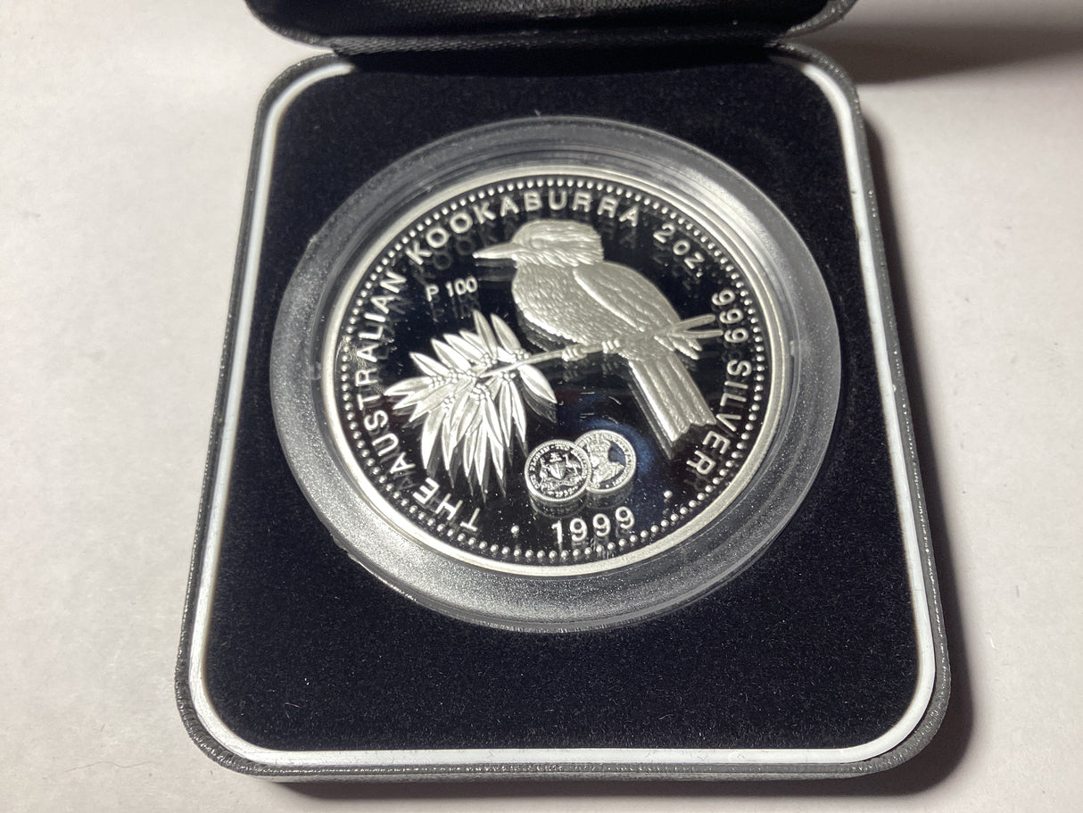 1999 $2 2oz Silver Kookaburra Glamour Coin Series. Florin Privy Mark.