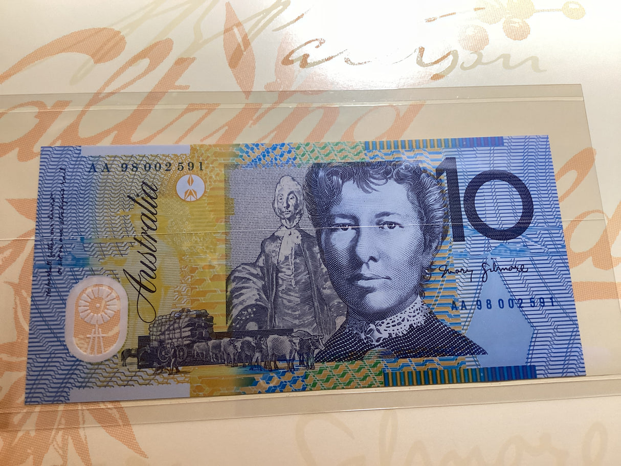1998 Australian Uncirculated Low Numbered Note Set. Deluxe Edition. $5, $10, $20, $50, $100.