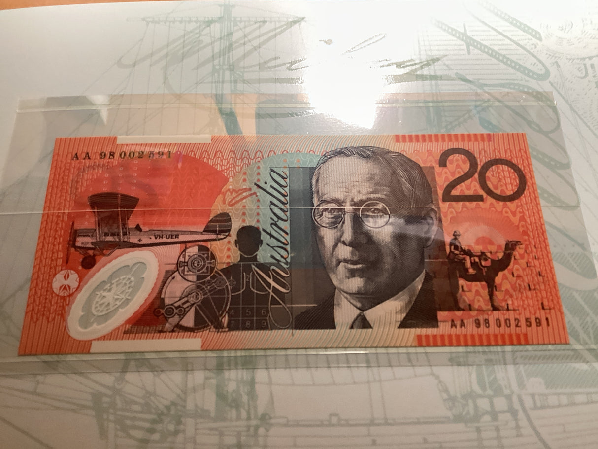 1998 Australian Uncirculated Low Numbered Note Set. Deluxe Edition. $5, $10, $20, $50, $100.
