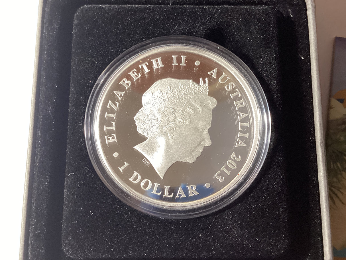 2013 $1 1oz Silver Proof Coin. World Heritage Sites. Fraser Island.
