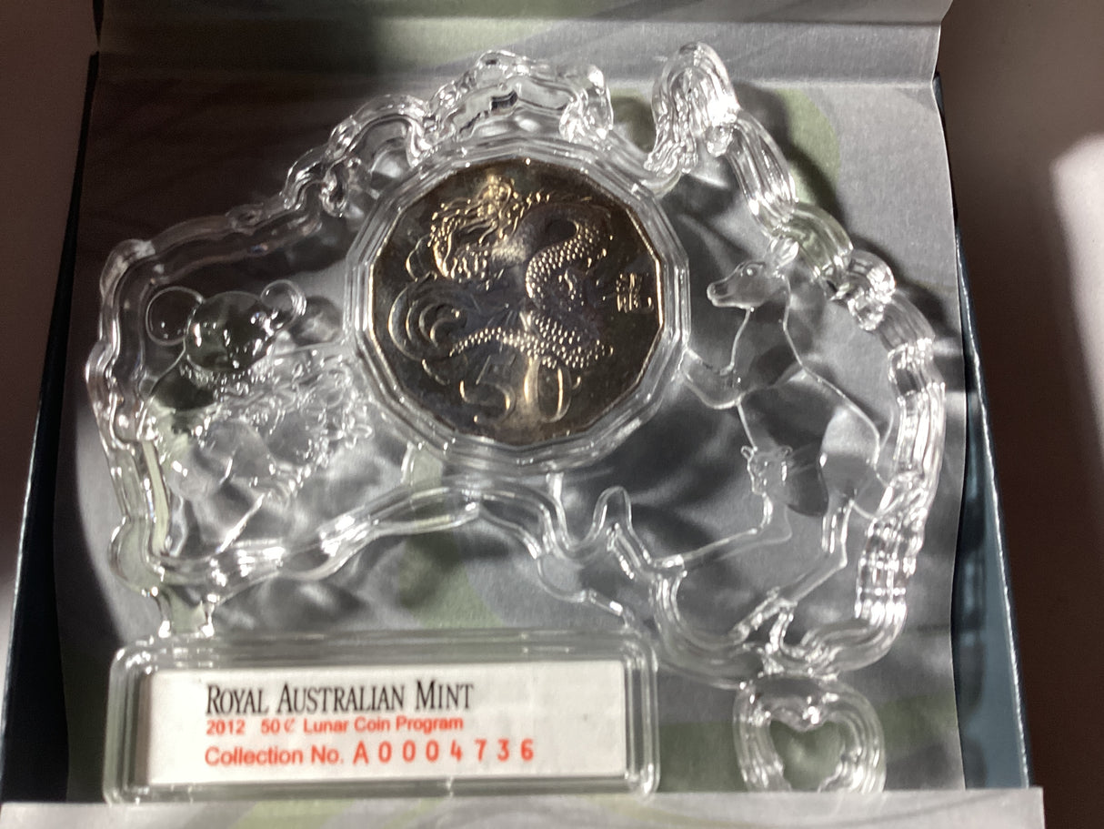 2012 50c Year of the Dragon. Uncirculated Coin. International Release.