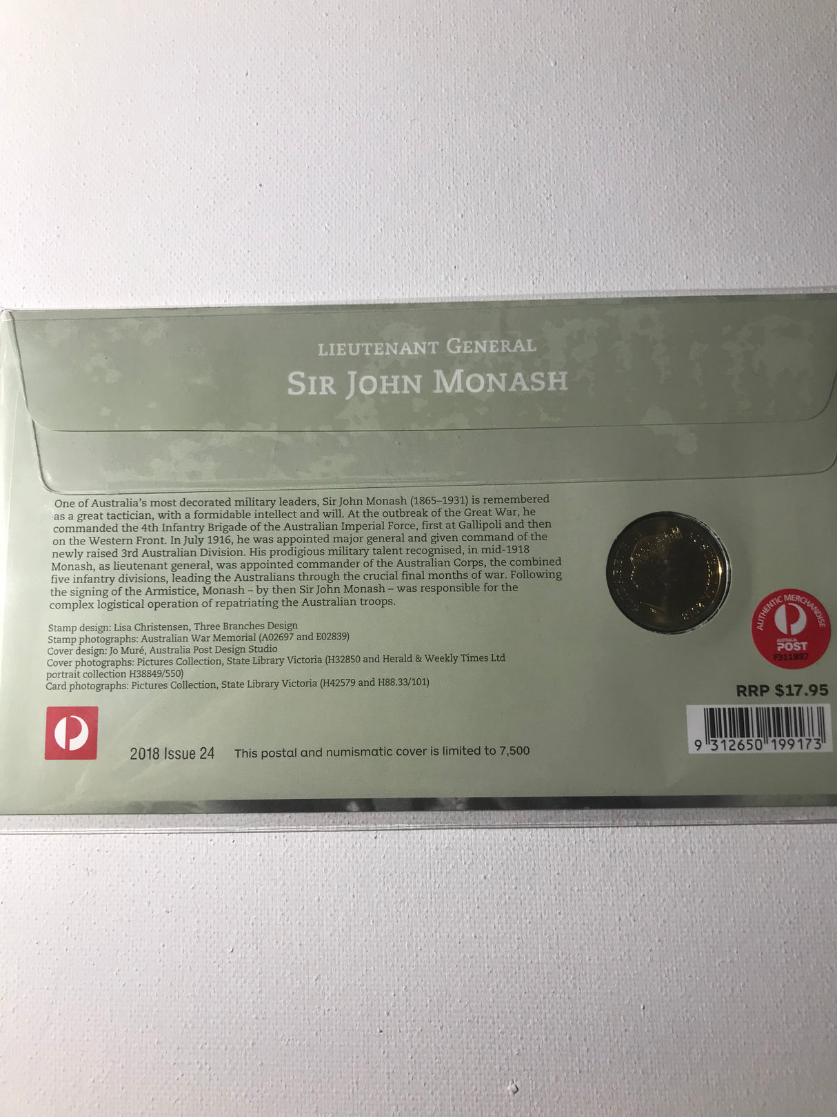 2018 PNC $1. Sir John Monash